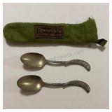 STERLING SILVER 2 Antique Baby Spoons Engraved