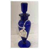 Antique New Martinsville Queen Anne Peacock Blue