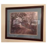 Framed Art Print Couple Strolling on Country Road