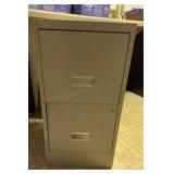 Metal File 2 Drawer Cabinet with Contents 15" x