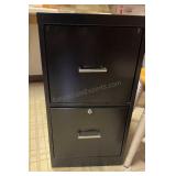 Black Metal File Cabinet 2 Drawer 15" x 18" x 28"