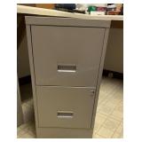 Metal File 2 Drawer Cabinet with Contents 15" x