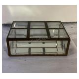 Vintage Metal and Beveled Glass Keepsake Box