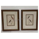 Mid Century Art Pair of Vintage Feather Craft