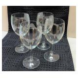 4 Red Wine Stemmed Glasses
