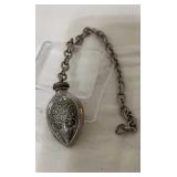 Vintage  Perfume Bottle Pendant Necklace, 925