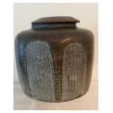 Mid Century Hand Made Glazed Pottery Vase with