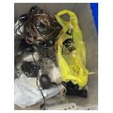 Bin of Miscellaneous Electrical Items with Bin