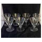7  Vintage Libbey White Gold Leaf Roses