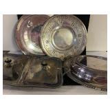 SILVER PLATE SERVING PIECES COVERED OVAL, COVERED