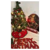 Table Top Christmas Tree with Tree Skirt and 2