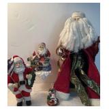 Santa Tree Topper 15" H, Resin Santa Stocking
