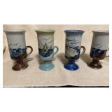 4 Otagiri IRISH COFFEE MUGS  Seagulls Brown Made