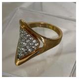 18KT Gold Plate  2 Stones Missing Size 7