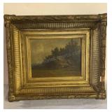 Antique 1872 Painting Wood Frame No Glass 1882