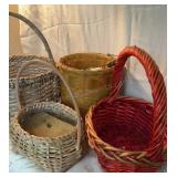 Assorted Baskets. Largest is 14" wide & 15" tall