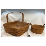 LONGEBERGER CAKE BASKET AND BUTTON BASKET