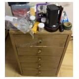 Metal Storage Cabinet with Contents. 5 drawers.