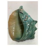 Roseville Pottery Foxglove Green Conch Shell Vase