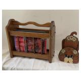 Magazine Rack and Door Stop Solid Oak Magazine