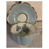 Clare Harlequin Bone China Cup and Saucer  c.1950