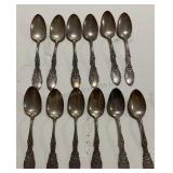 STERLING SILVER 12 Antique Sterling Tea Spoons