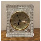 WATERFORD CRYSTAL TABLE CLOCK 4" x 4-1/2" x 2" D