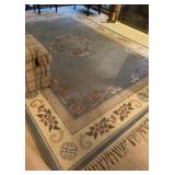Oriental Chinese Rug Pale Blue, Blush and Ivory