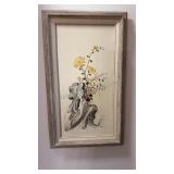 Mid Century Canvas Painting KYUNG A MOCK 29-1/2"