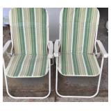 Pair of aluminum framed and vinyl covered beach