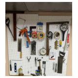 Various tools. Peg board not included.