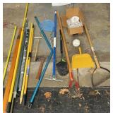 Assorted lawn & garden tools   Extension poles.