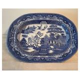 Antique PW & Co Flow Blue Willow Huge Platter