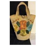 Vintage Straw and Raffia Hand Woven "NASSAU" Bag