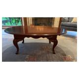 Oval Coffee Table Wood Cherry Finish 46" x 27" x