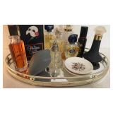 Mirrored Vanity Tray with Vintage Perfume