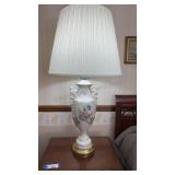 Porcelain Lamp 34" H, Shade 16" R
