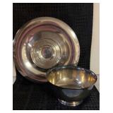 SILVER PLATE SERVING CHIP AND DIP PLATTER , FRUIT