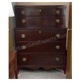 Chest On Chest Style Mahogany Dresser