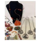 Silver Toned Bicentennial Necklaces, Christmas