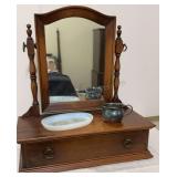 Vintage Dresser Top Mirror Shaving Mirror 16" x