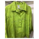 CHICOS size 2 LIME GREEN EMBROIDERED JACKET