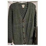 LL BEAN IRISH FISHERMAN CABLE KNIT HUNTER GREEN