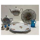 Vintage Tea Pots, Dessert Plates and a Pair of
