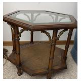 Lane Faux Bamboo Chinese Chippendale Hexagon Side