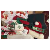 Christmas Hand Towels and Rugs, Santa Hats , Tree