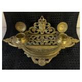 Vintage Andrea by Sadek Ornate Brass Inkwell 13"