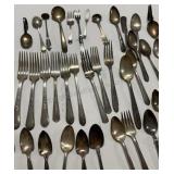 SILVER PLATE FLATWARE VINTAGE MULTIPLE PATTERNS