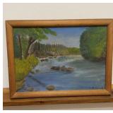 Vintage Landscape Painting c1946 15" x 12"