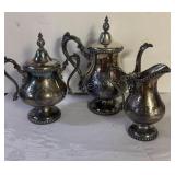 MERIDAN CO SILVER PLATE TEA SET Large Pieces